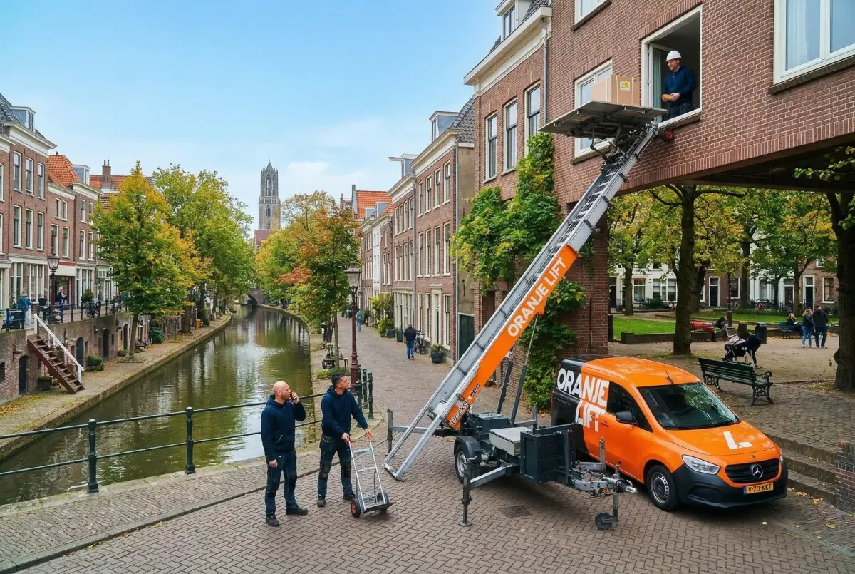 Ladderlift bij bovenwoning Amsterdam