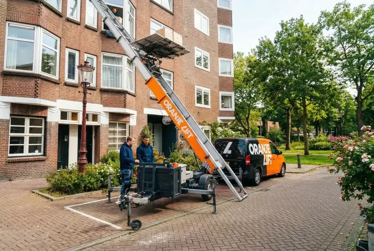 Verhuislift in woonwijk
